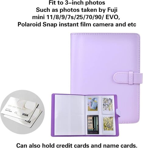 ألبوم صور HIYQIN Mini، ألبوم Instax Mini PU من الجلد 96 جيبًا لطابعة Fuji Instax Mini 11/8/9/7s/25/70/90/ EVO الفورية مقاس 3 بوصات، Polaroid Snap PIC in Kuwait