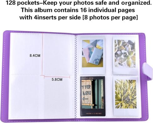 ألبوم صور HIYQIN Mini، ألبوم Instax Mini PU من الجلد 96 جيبًا لطابعة Fuji Instax Mini 11/8/9/7s/25/70/90/ EVO الفورية مقاس 3 بوصات، Polaroid Snap PIC in Kuwait