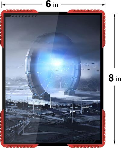 Bluesun 5x7 picture frame red, picture frames glass, hanging picture frame, Matted for wall and tabletop Decor (5x7, Red) in Kuwait