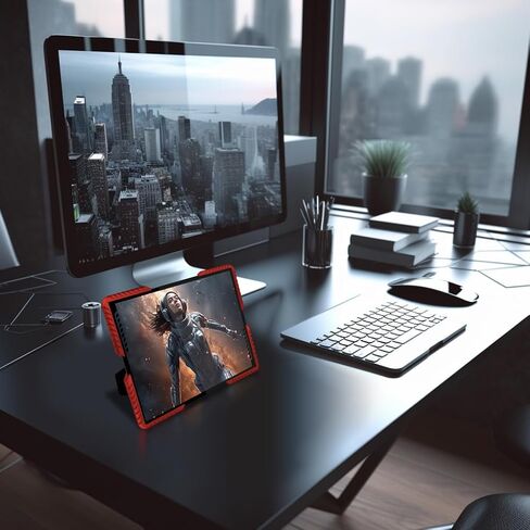 Bluesun 5x7 picture frame red, picture frames glass, hanging picture frame, Matted for wall and tabletop Decor (5x7, Red) in Kuwait