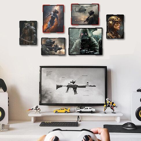 Bluesun 5x7 picture frame red, picture frames glass, hanging picture frame, Matted for wall and tabletop Decor (5x7, Red) in Kuwait