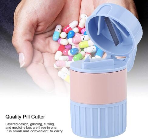 Mxtech Pill Shredder, Convenient Quality Cutter, Layered Design Easy to Use ABS Three in One 1.5 Inch * 2.5 Inch for Adults in Kuwait