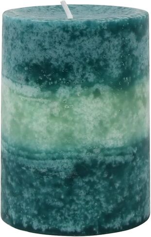 3 x 4 Inch Tritone Blue/Teal Scented Pillar Candle in Kuwait