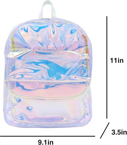 Women Holographic Metallic Shoulder Bag Casual Daypack Silver in Saudi Arabia