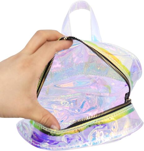 Women Holographic Metallic Shoulder Bag Casual Daypack Silver in Saudi Arabia