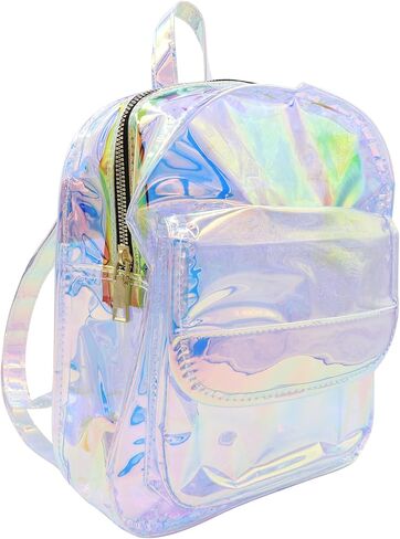Women Holographic Metallic Shoulder Bag Casual Daypack Silver in Saudi Arabia