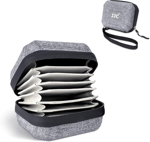 JJC Durable Lens Filter Pouch Case for 10 Circular ND UV Filters up to 95mm | Photography Filter Wallet Holds up to 10 Filters, Water-Resistant EVA Exterior with Zipper Closure, Includes Wrist Lanyard in Kuwait