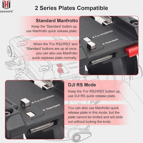 GEEHOPE Pro Video Tripod Fluid Head with Infinitely Adjustable Swivel Loss, Heavy Duty Pan Head with QR Plate for Manfrotto and DJI RS2/RS3, Load Capacity up to 11 kg, for DSLR Cameras in Kuwait