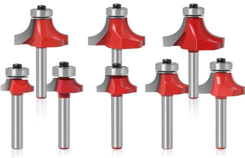 WSOOX 8 قطعة مجموعة لقم التوجيه المستديرة 1/4 بوصة عرقوب تشكيل نصف قطر دائري للديكور لقمة التوجيه (نصف القطر في 1/8"، 11/64"، 3/16"، 1/4"، 5/16"، 3/8" "،7/16"،1/2") in Kuwait