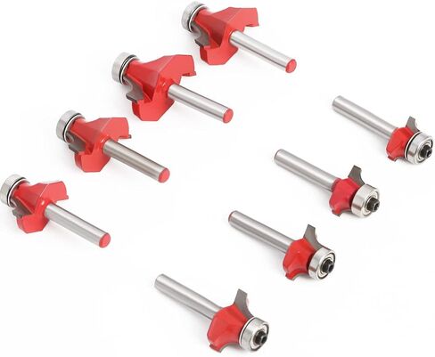 WSOOX 8 قطعة مجموعة لقم التوجيه المستديرة 1/4 بوصة عرقوب تشكيل نصف قطر دائري للديكور لقمة التوجيه (نصف القطر في 1/8"، 11/64"، 3/16"، 1/4"، 5/16"، 3/8" "،7/16"،1/2") in Kuwait