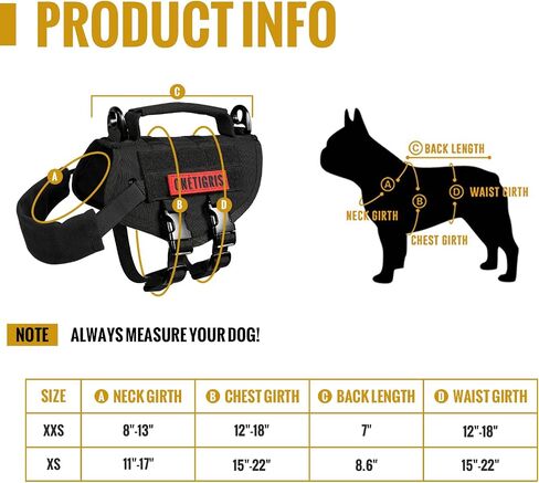 Tactical Dog Harness, Milltary Dog Vest with Durable Vertical Handle for XXS Puppy Dog in Saudi Arabia