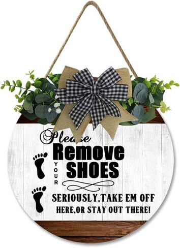 Please Remove Your Shoes Sign,Remove Your Shoes Wood Sign,Shoes Off Sign front door welcome sign Wreath in Saudi Arabia