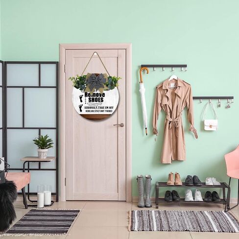 Please Remove Your Shoes Sign,Remove Your Shoes Wood Sign,Shoes Off Sign front door welcome sign Wreath in Saudi Arabia