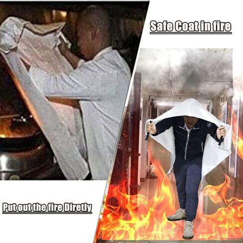 MRPAPA 4Pack بطانية حريق المطبخ بطانية حريق من الألياف الزجاجية مقاس 40 بوصة × 40 بوصة للبقاء في حالات الطوارئ، وحماية من مثبطات اللهب، والعزل الحراري، للمطبخ، والمدفأة، والسيارة، والتخييم، والطوارئ in Kuwait