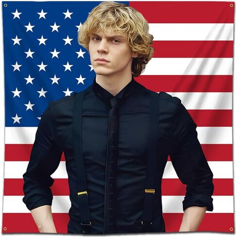 ملصق حائط مطبوع عليه العلم الامريكي ايفان بيترز من ديكربلس، لافتة معلقة على الحائط مقاس 3 × 3 قدم لتزيين خلفية غرفة النوم in Kuwait