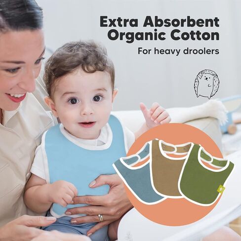 KeaBabies 8-Pack Organic Baby Bibs for Girls & Boys and 8-Pack Organic Baby Bandana Bibs, Baby Bibs - Teething Baby Bibs for Boy, Girl - Drool Bibs for Baby Girl, Baby Boy in Saudi Arabia