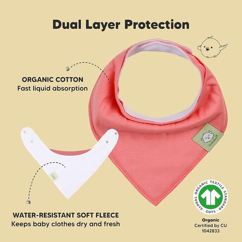 KeaBabies 8-Pack Organic Baby Bibs for Girls & Boys and 8-Pack Organic Baby Bandana Bibs, Baby Bibs - Teething Baby Bibs for Boy, Girl - Drool Bibs for Baby Girl, Baby Boy in Saudi Arabia