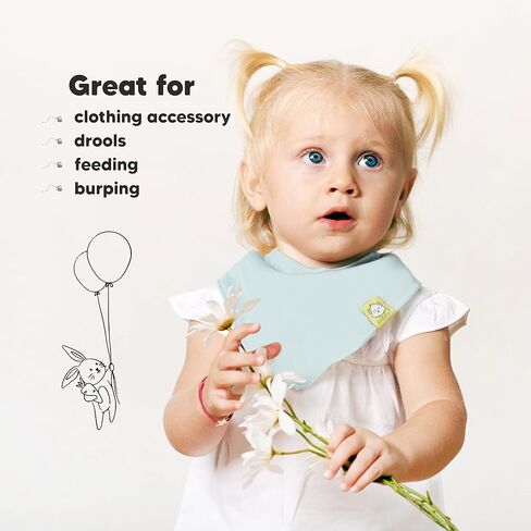 KeaBabies 8-Pack Organic Baby Bibs for Girls & Boys and 8-Pack Organic Baby Bandana Bibs, Baby Bibs - Teething Baby Bibs for Boy, Girl - Drool Bibs for Baby Girl, Baby Boy in Saudi Arabia