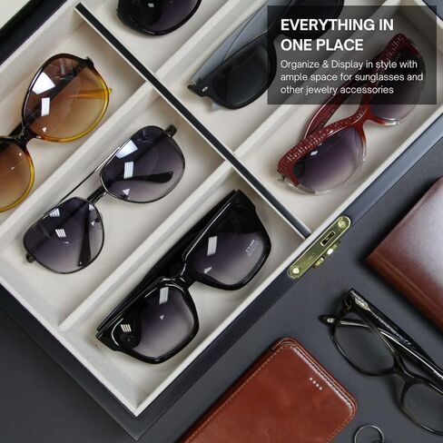 صندوق منظم لعرض النظارات الشمسية من خشب الورد من ديكوريباي مكون من 6 قطع in Kuwait