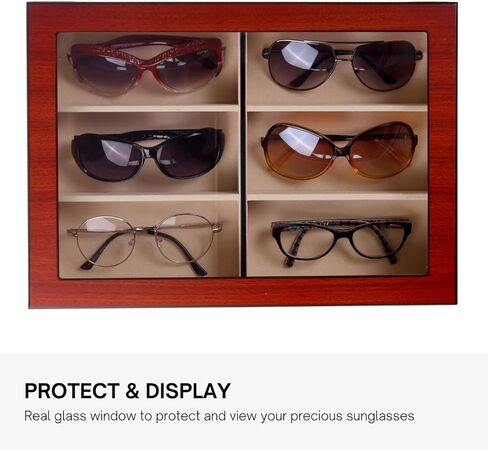 صندوق منظم لعرض النظارات الشمسية من خشب الورد من ديكوريباي مكون من 6 قطع in Kuwait