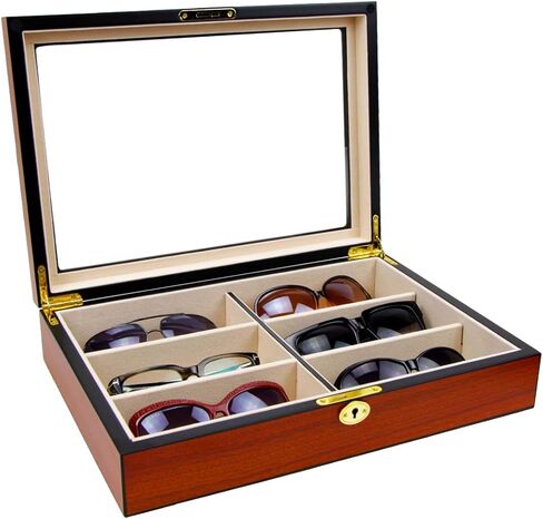 صندوق منظم لعرض النظارات الشمسية من خشب الورد من ديكوريباي مكون من 6 قطع in Kuwait