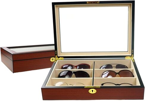 صندوق منظم لعرض النظارات الشمسية من خشب الورد من ديكوريباي مكون من 6 قطع in Kuwait