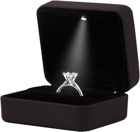 Naimo Black Lighted up LED Engagement Proposal Jewelry Ring Box in Saudi Arabia