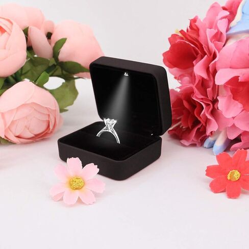 Naimo Black Lighted up LED Engagement Proposal Jewelry Ring Box in Saudi Arabia