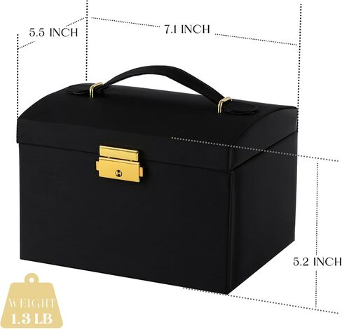 صندوق سفر للمجوهرات من RISANTRY للنساء، صندوق تنظيم السفر للمجوهرات والقلائد للنساء، صناديق تخزين المجوهرات المخصصة للنساء (وردي) in Kuwait