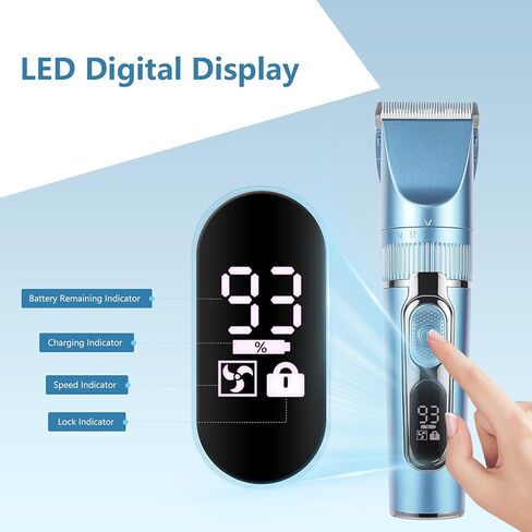 ماكينة قص الكلاب YHC، قابلة لإعادة الشحن، لاسلكية، منخفضة الضوضاء، مجموعة احترافية 2 في 1 للعناية بالقطط والكلاب للسلالات الصغيرة والكبيرة ذات المعاطف السميكة والثقيلة (أزرق). in Kuwait