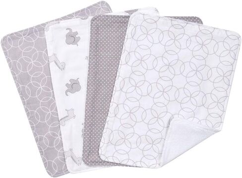 مجموعة ملابس التجشؤ من تريند لاب مكونة من 4 قطع - دوائر باللون الرمادي in Kuwait