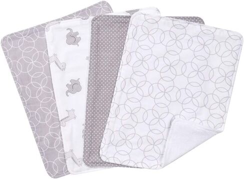 مجموعة ملابس التجشؤ من تريند لاب مكونة من 4 قطع - دوائر باللون الرمادي in Kuwait