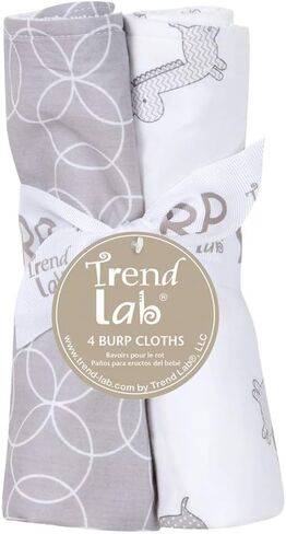 مجموعة ملابس التجشؤ من تريند لاب مكونة من 4 قطع - دوائر باللون الرمادي in Kuwait