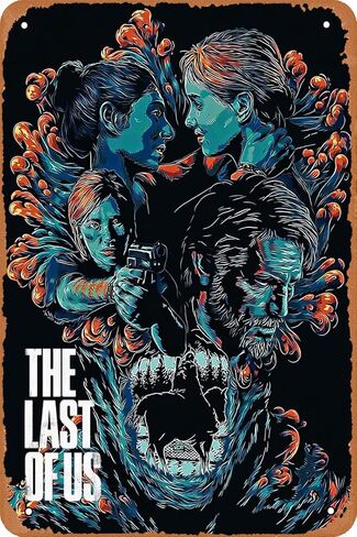 ملصق لعبة فيديو The Last of Us من TersShawl علامة معدنية عتيقة من القصدير 8 × 12 بوصة in Kuwait