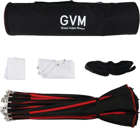 GVM 35.4 بوصة/90 سم حامل بوينز سوفت بوكس ​​مكافئ، إطلاق سريع مع ناشرات/شبكة/حقيبة لإضاءة الفيديو، متوافق مع PRO 400B، 500B، 650B، SD600D، وإضاءة التصوير الفوتوغرافي الأخرى من Bowens Studio in Kuwait