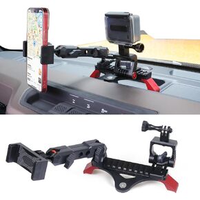 Dash Phone Mount Picatinny Rail Holder for 2021 2022 2023 2024 2025 2026 New Ford Bronco 2/4 Door Interior Accessories, Dashboard Cell Phone with Action Camera Mounts for GoPro, 360° Adjustable in Saudi Arabia