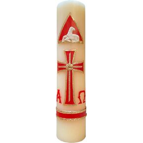 Angelitos de Mexico Jesus Christ Resurrection Candle Catholic Big Candle Handmade Cirio Catolico Hecho a Mano 11 in (28cm)