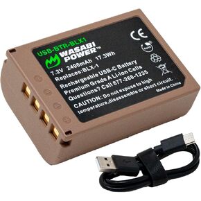 Wasabi Power USB Battery (Ginger Series) for Olympus BLX-1 and Olympus OM System OM-1 / OM-1 Mark ii in Kuwait