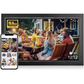 15.6" Large Digital Picture Frame,WiFi Digital Photo Frame 32GB,1920x1080 IPS HD Touchscreen,Auto-Rotate, Easy to Share Photos and Videos Instantly via APP in Saudi Arabia