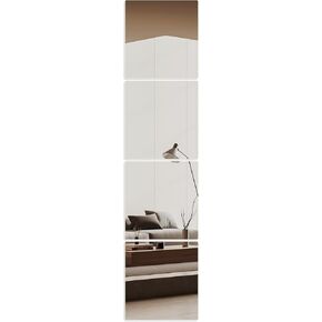 Full Length Wall Mirror Tiles, Wall Mounted Glass Mirror for Modern Wall Decor, Square Large Wall Mirror for Home Gym, Bedroom, Bathroom(10"x 12"-4PCS) in Saudi Arabia