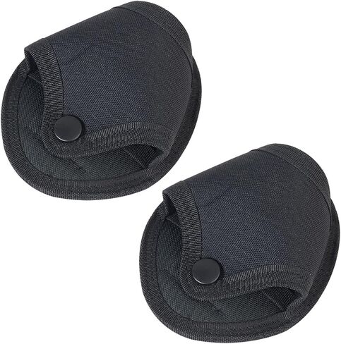 2 Pack Handcuff Holder Case Nylon Open Top Holster Pouch Sheath Quick Release Fits Chain/Hinged Cuff for Duty Belt Law Enforcement(Black) in Kuwait