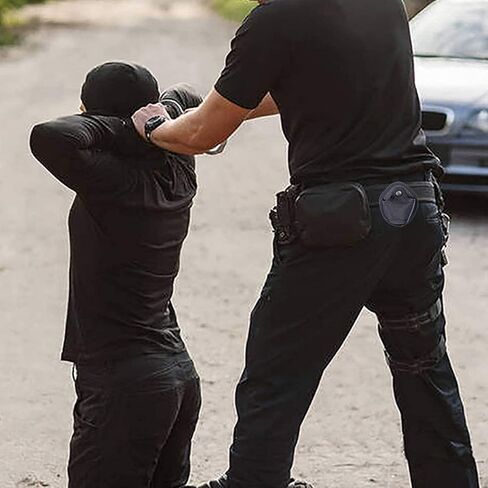 2 Pack Handcuff Holder Case Nylon Open Top Holster Pouch Sheath Quick Release Fits Chain/Hinged Cuff for Duty Belt Law Enforcement(Black) in Kuwait