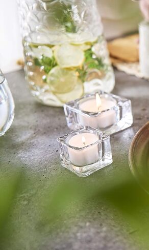 Lerner Clear Tea Lights Candles Bulk - Long Burning 8 Hour Clear Cup Tealight 50 Pack - Consistent Smkless Clean Burning - Holiday, Wedding, Spa, Emergency and Home Decoration Candles in Saudi Arabia
