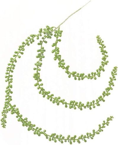 Sunrisee 2 Pcs Artificial Hanging Succulents Plants 2.3FT String of Pearls Hanging Basketplant Fake Lover's Tears Succulent for Home Garden Wall Decoration in Kuwait