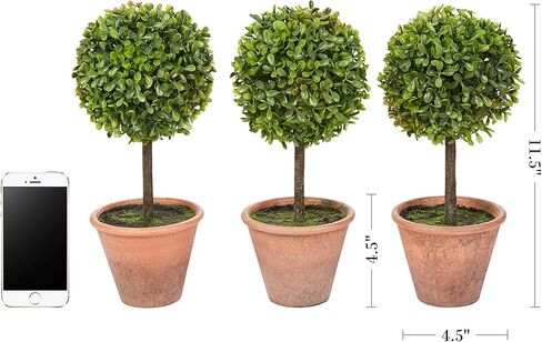 صندوق خشبي صناعي للمنزل - 3 قطع بتصميم مطابق واقعي بطول 29.21 سم في الأواني المزخرفة للديكور المنزلي والمكتب من بيور جاردن (مجموعة من 3)، أخضر in Kuwait