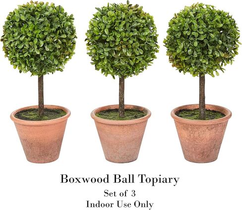 صندوق خشبي صناعي للمنزل - 3 قطع بتصميم مطابق واقعي بطول 29.21 سم في الأواني المزخرفة للديكور المنزلي والمكتب من بيور جاردن (مجموعة من 3)، أخضر in Kuwait