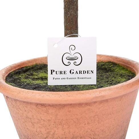 صندوق خشبي صناعي للمنزل - 3 قطع بتصميم مطابق واقعي بطول 29.21 سم في الأواني المزخرفة للديكور المنزلي والمكتب من بيور جاردن (مجموعة من 3)، أخضر in Kuwait