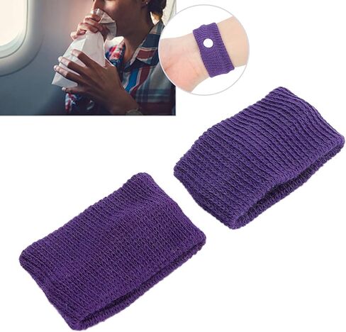 6 Pcs Nausea Bracelets, Nausea Relief Wristbands, Motion Sickness Relief Bands, Travel Acupressure Bracelets for Kids, Adults, Morning Nausea (Purple) in Saudi Arabia