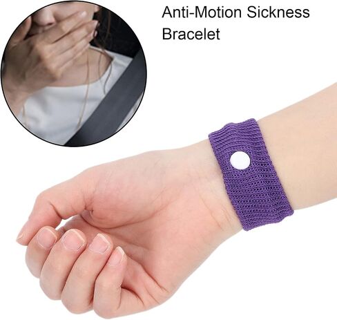 6 Pcs Nausea Bracelets, Nausea Relief Wristbands, Motion Sickness Relief Bands, Travel Acupressure Bracelets for Kids, Adults, Morning Nausea (Purple) in Saudi Arabia