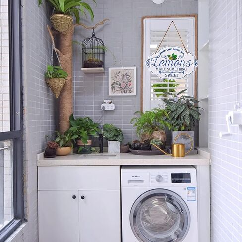 PXIYOU When Life Give You Lemons Make thing Sweet Vintage Wooden Hanging Sign Farm Wall Decor for Home Kitchen Living Room Wall Art Decor 13 x 9 Inch in Kuwait